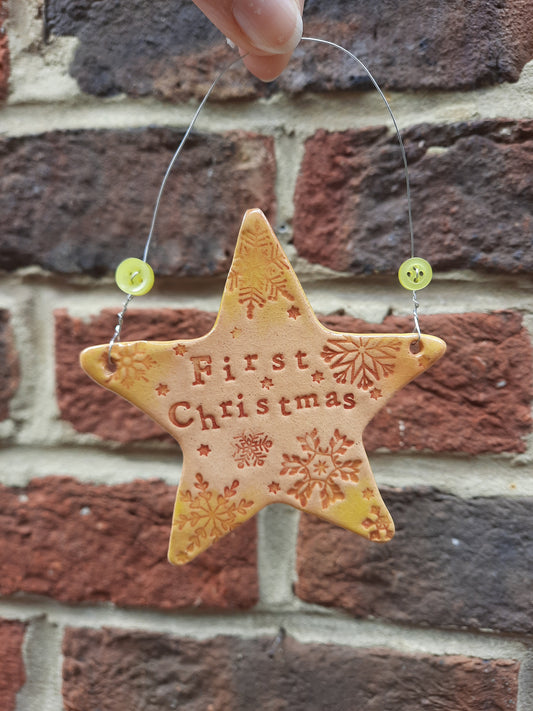 'First Christmas' Ceramic Star