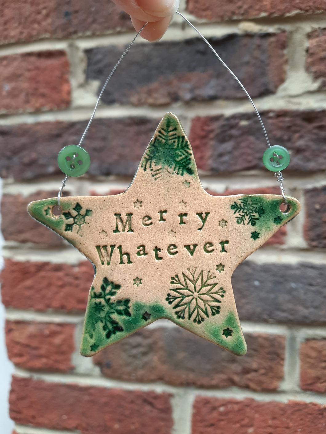 'Merry Whatever' Ceramic Star