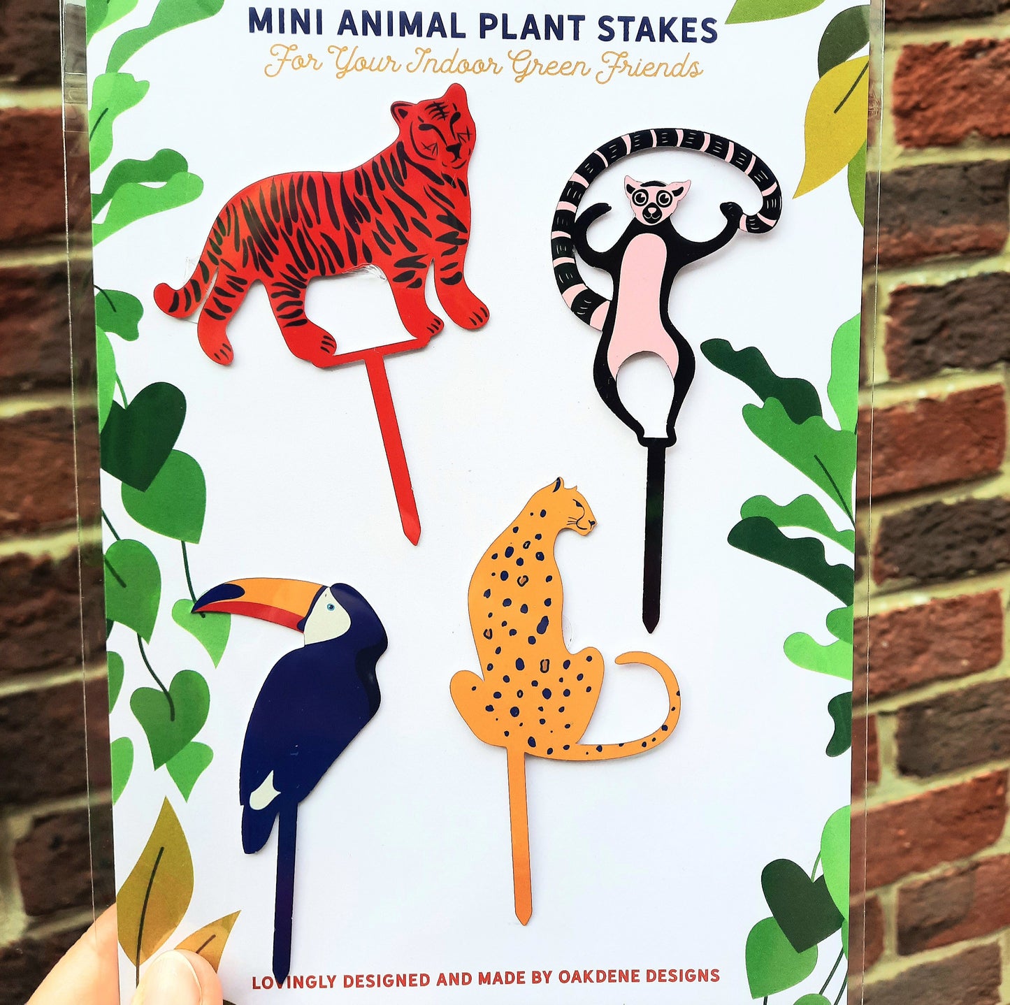 Set Of Four Mini Animal House Plant Stakes