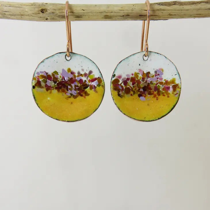 Coloured Earrings With Glass Sprinkles - Choice Of 4 Colours