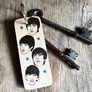The Beatles Wooden Keyring