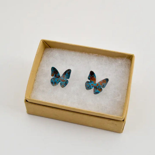 Copper Butterfly Stud Earrings