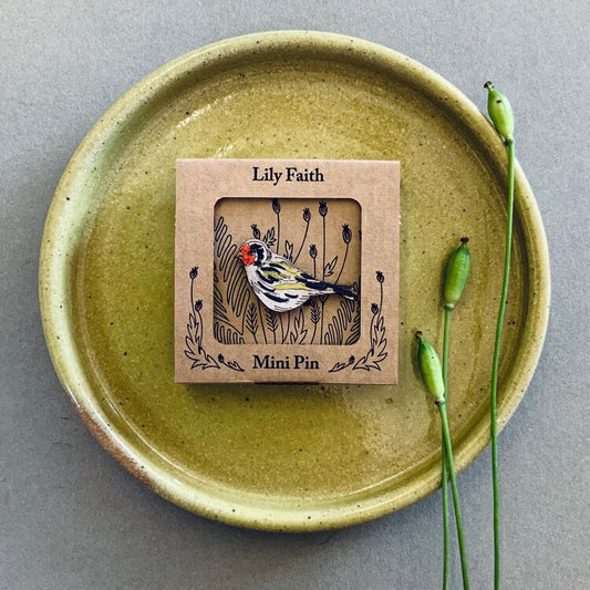 Goldfinch Hand Painted Mini Pin