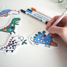 Load image into Gallery viewer, Dinosaur Washable Colouring Hanging Decoration Kit
