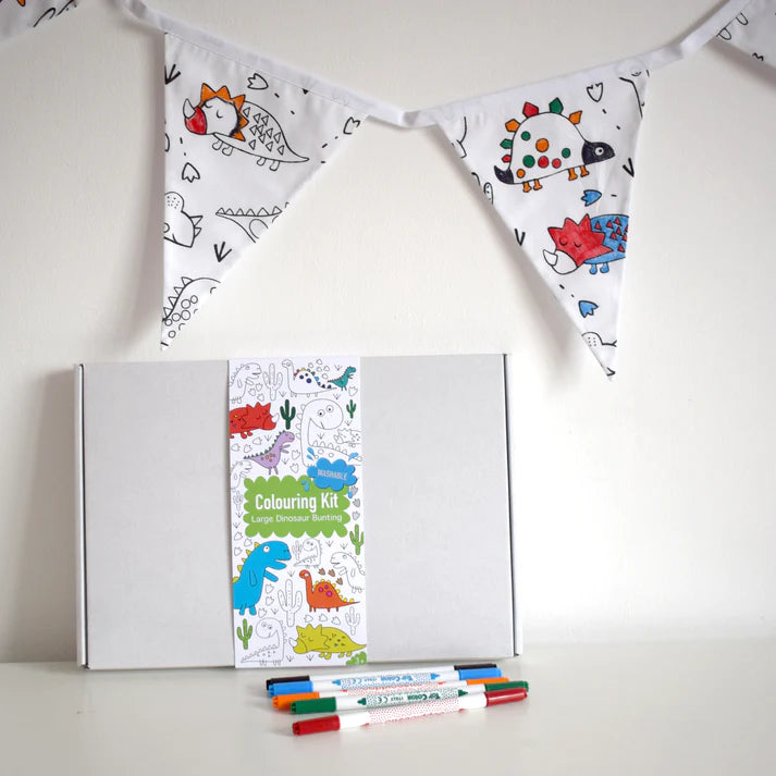 Large Washable Colour In Bunting Kit - Dinosaur