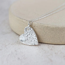 Load image into Gallery viewer, Sterling Silver Textured Double Heart Pendant
