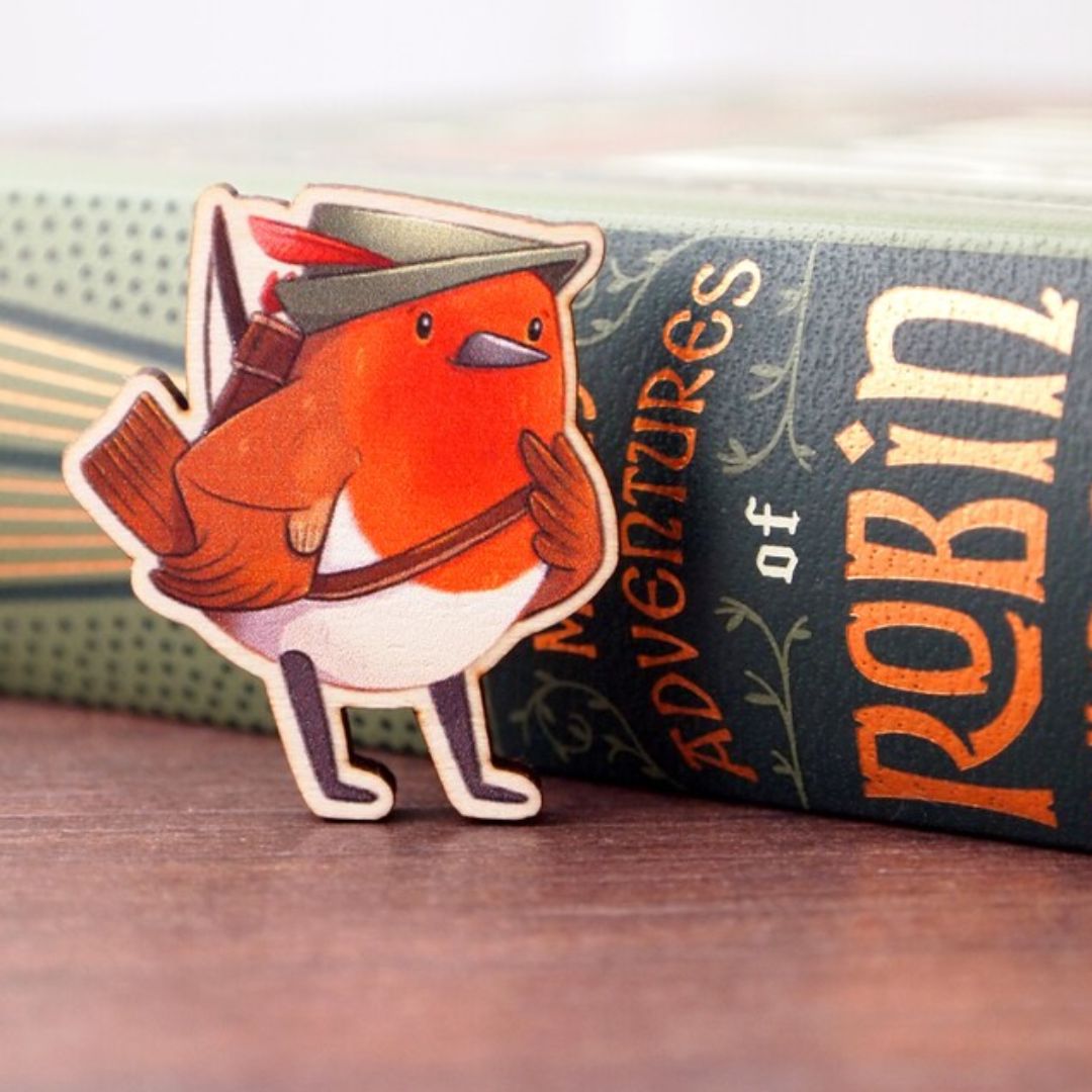 Robin Hood Wooden Pin Badge