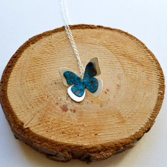 Copper & Silver Butterfly Necklace
