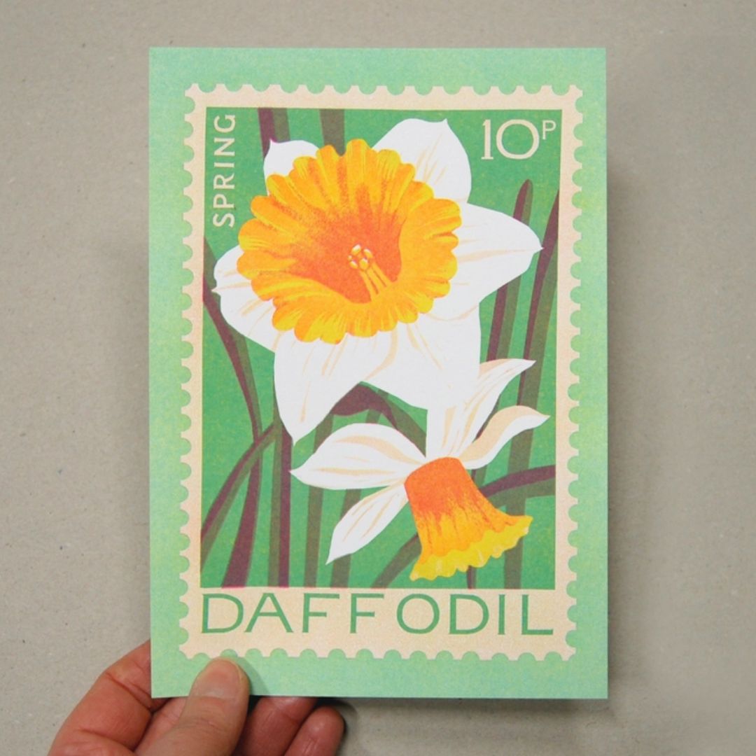 Daffodil A5 Risograph Print