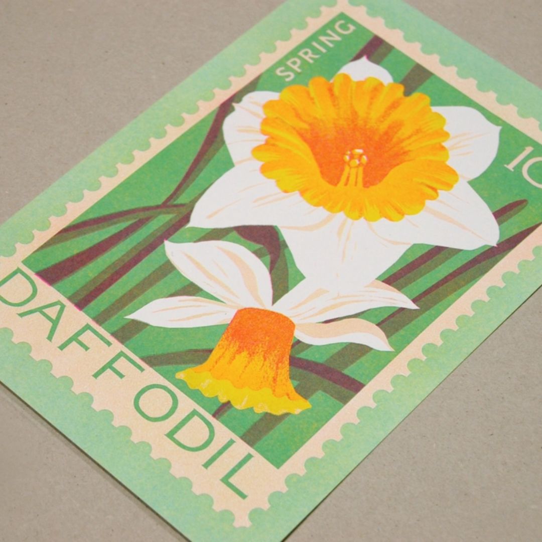 Daffodil A5 Risograph Print