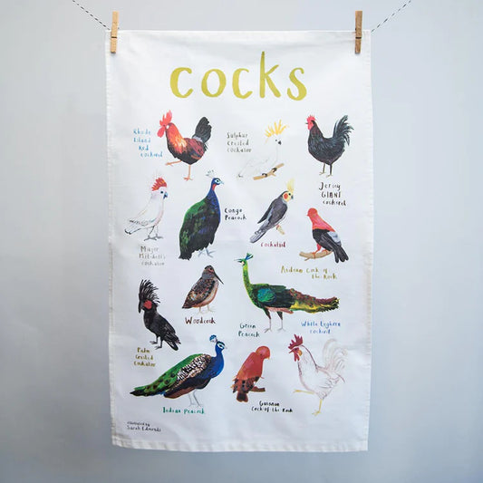 Cocks Cotton Tea Towel