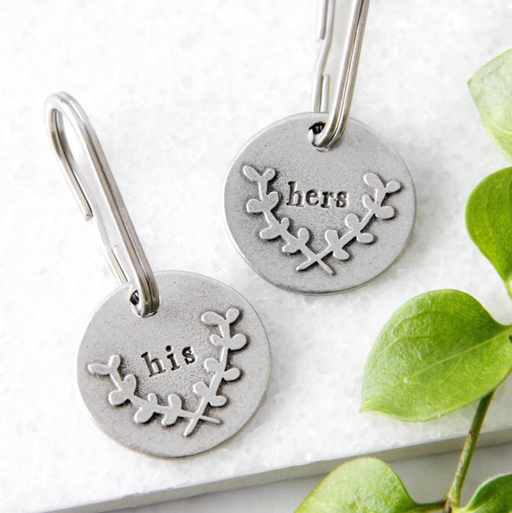His or Hers Pewter Keyring