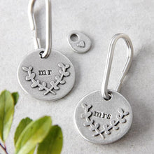 Load image into Gallery viewer, Mr or Mrs Pewter Keyring
