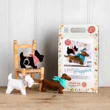 Load image into Gallery viewer, Three Felt Puppies Sewing Craft Kit

