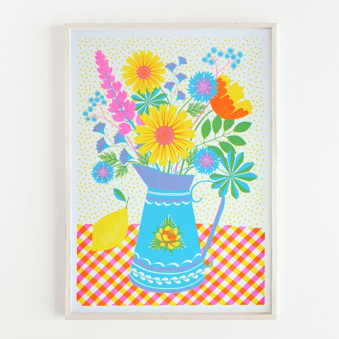 Summer Blooms A3 Risograph Art Print
