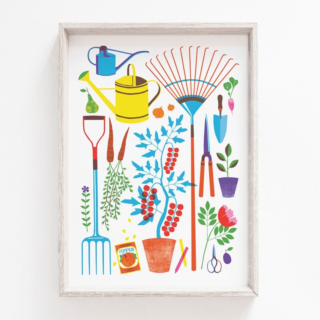 Garden Tools A4 Art Print