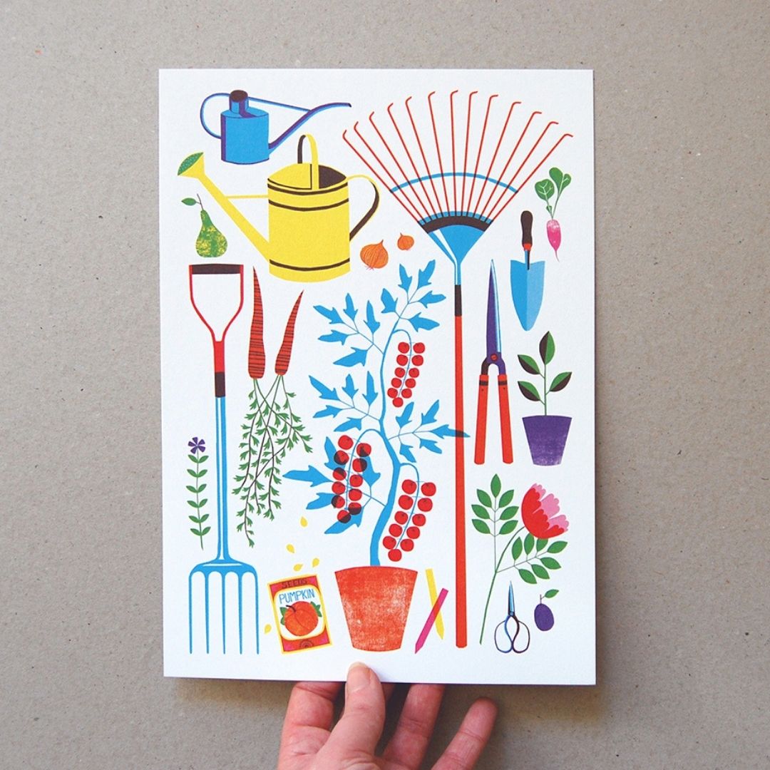 Garden Tools A4 Art Print