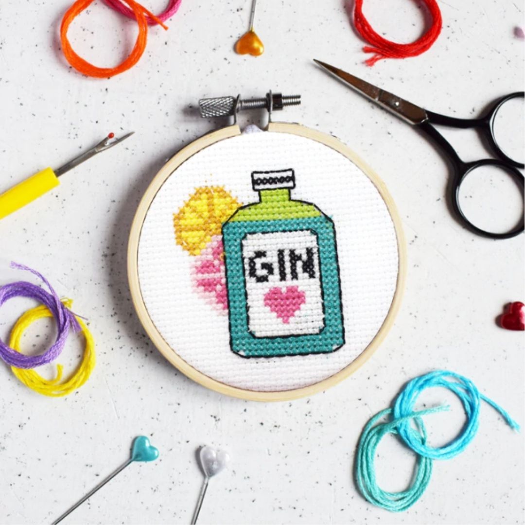 Gin Time Mini Cross Stitch Kit