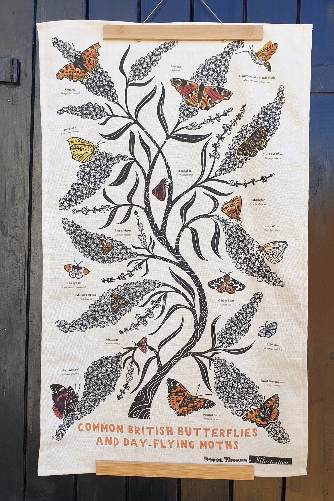 British Butterflies & Day-Flying Moths Tea Towel
