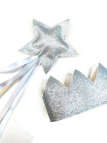 Silver Glitter Crown